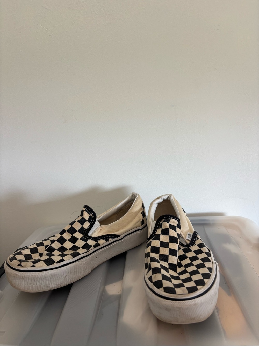 Vans Slip-On Sneakers - Black & Cream Checkered